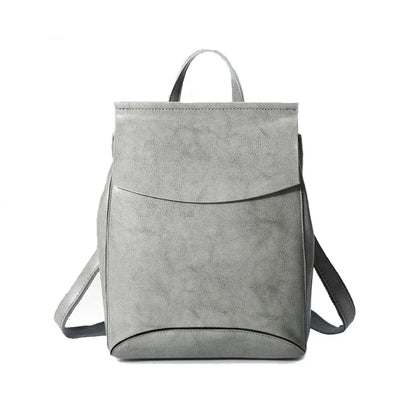 High Quality Real Cowhide Women Backpack Knapsack Crossbody Shoulder Bag Oil Wax Genuine Leather Female Rucksack School Daypack