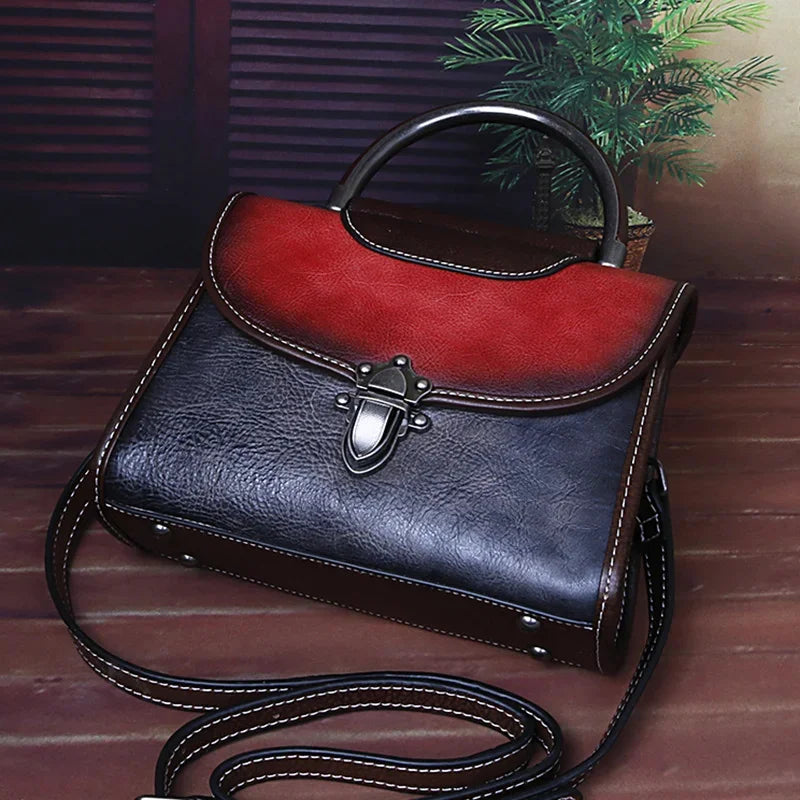 High Quality Real Cowhide Women Messenger Shoulder Tote Female Pouch Vintage Luxury Genuine Leather Cross Body Bags Handbag