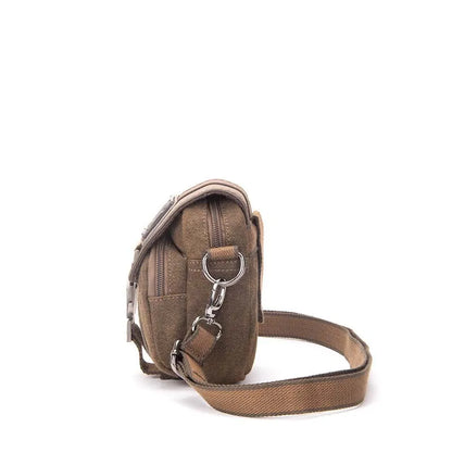High-Quality Retro Canvas Small Bag Men Fashion Multi-Functional Pockets Leisure Travel Phone Bags Toolkit Vintage Package