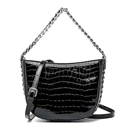 High Quality Rivet Patent Leather Shoulder Crossbody Bag For Women 2023 Luxury Women's Handbag Fashion Female Messenger Tote Sac