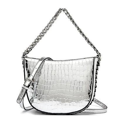 High Quality Rivet Patent Leather Shoulder Crossbody Bag For Women 2023 Luxury Women's Handbag Fashion Female Messenger Tote Sac
