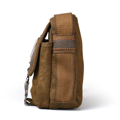 High-Quality Ruil Retro Canvas Small Bags Men Fashion Multi-Functional Pockets Leisure Travel Phone Bag Toolkit Vintage Package