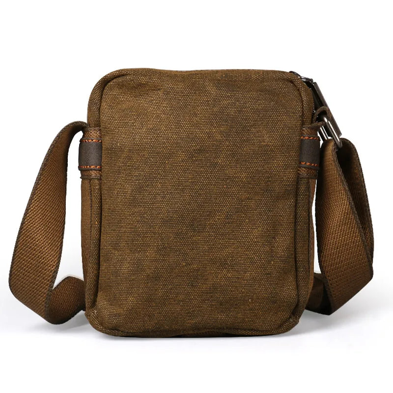 High-Quality Ruil Retro Canvas Small Bags Men Fashion Multi-Functional Pockets Leisure Travel Phone Bag Toolkit Vintage Package