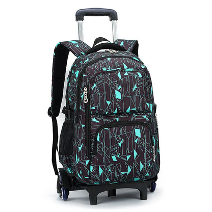High Quality School Backpack Wheeled Bag Rolling Backpack Junior High School Trolley Bags Waterproof School Bags For Teenage Boy