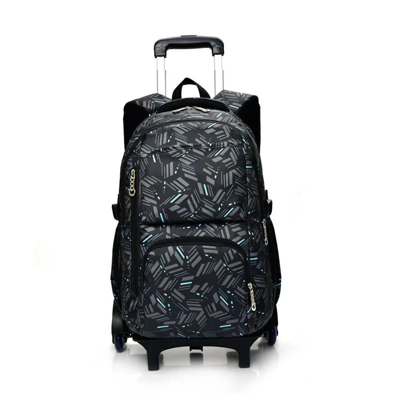 High Quality School Backpack Wheeled Bag Rolling Backpack Junior High School Trolley Bags Waterproof School Bags For Teenage Boy