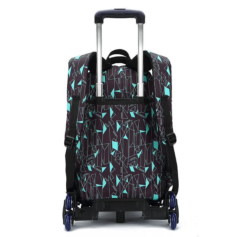 High Quality School Backpack Wheeled Bag Rolling Backpack Junior High School Trolley Bags Waterproof School Bags For Teenage Boy
