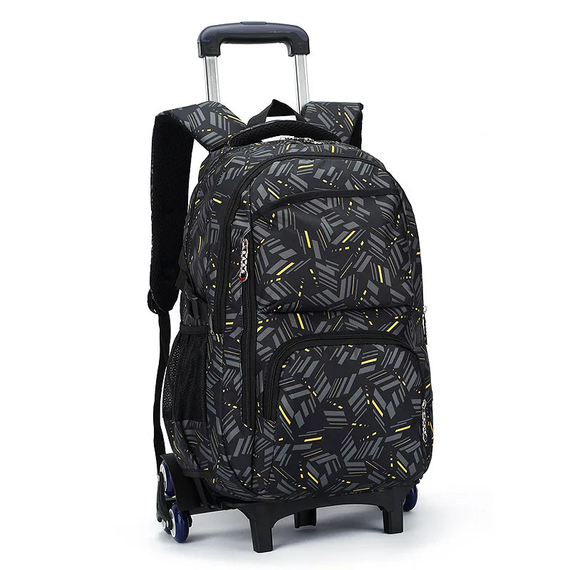 High Quality School Backpack Wheeled Bag Rolling Backpack Junior High School Trolley Bags Waterproof School Bags For Teenage Boy