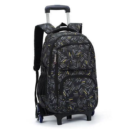 High Quality School Backpack Wheeled Bag Rolling Backpack Junior High School Trolley Bags Waterproof School Bags For Teenage Boy