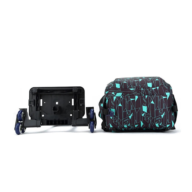 High Quality School Backpack Wheeled Bag Rolling Backpack Junior High School Trolley Bags Waterproof School Bags For Teenage Boy