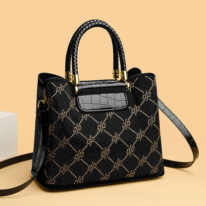 High Quality Shuizuan Deer Velvet Skin Shoulder Crossbody Bags For Women 2024 Luxury Genuine Leather Female Tote Messenger Sac