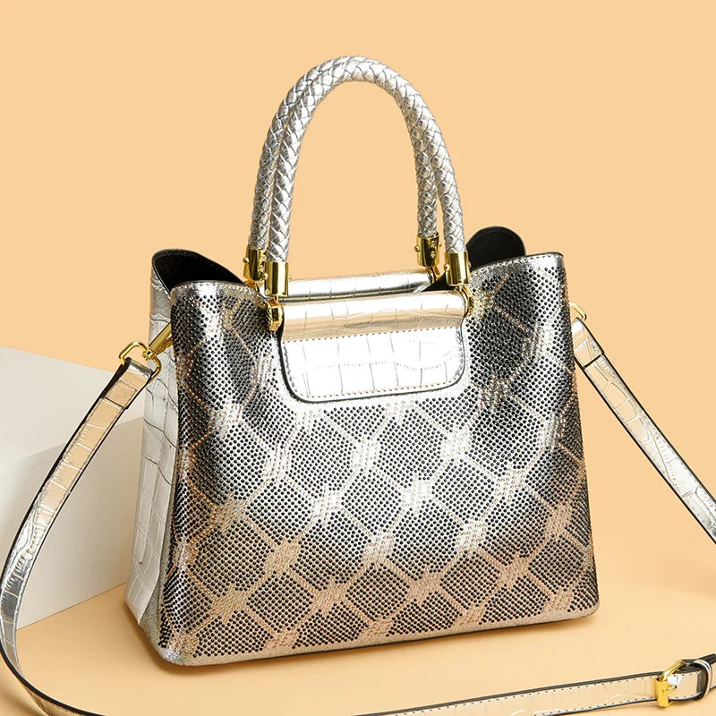 High Quality Shuizuan Deer Velvet Skin Shoulder Crossbody Bags For Women 2024 Luxury Genuine Leather Female Tote Messenger Sac