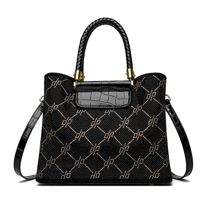 High Quality Shuizuan Deer Velvet Skin Shoulder Crossbody Bags For Women 2024 Luxury Genuine Leather Female Tote Messenger Sac
