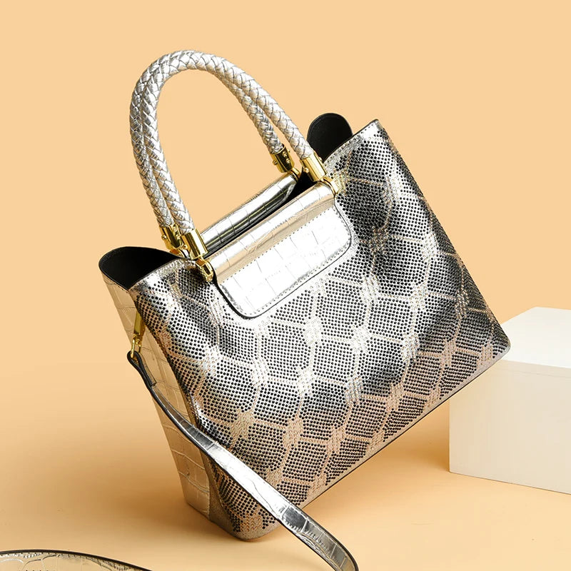 High Quality Shuizuan Deer Velvet Skin Shoulder Crossbody Bags For Women 2024 Luxury Genuine Leather Female Tote Messenger Sac