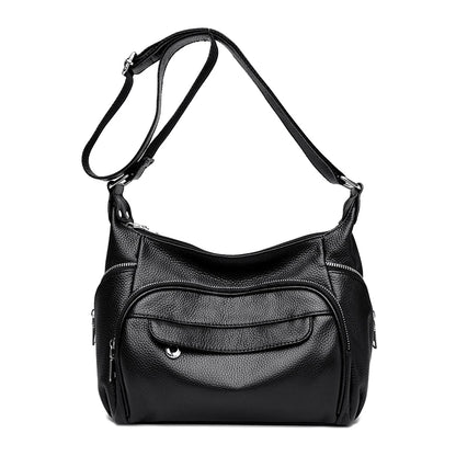 High Quality Soft Genuine Leather Shoulder Crossbody Bags for Women 2023 Luxury Cowhide Large Handbags Ladies Messenger Tote Sac