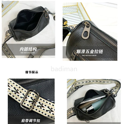 High Quality Soft Genuine Leather Women Shoulder Bag Women's Bag Solid Color Cow Leather Ladies Handbag Female Crossbody Bag Sac