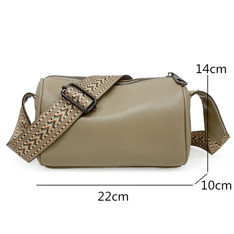 High Quality Soft Genuine Leather Women Shoulder Bag Women's Bag Solid Color Cow Leather Ladies Handbag Female Crossbody Bag Sac