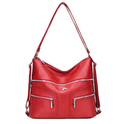 High Quality Soft Leather Backpack Women Shoulder Crossbody Bags Multifunction Travel Bookbag for Female Ladies Rucksack Mochila