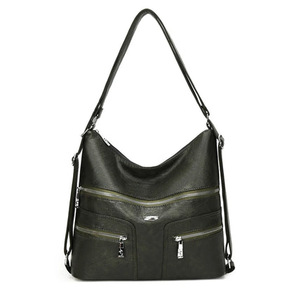 High Quality Soft Leather Backpack Women Shoulder Crossbody Bags Multifunction Travel Bookbag for Female Ladies Rucksack Mochila