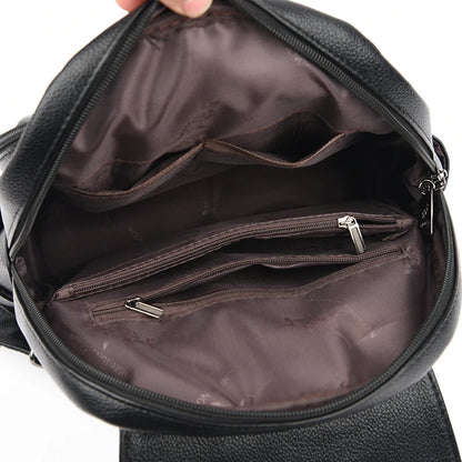 High Quality Soft Leather Bagpack Women Fashion Anti-theft Backpack 2023New Casual Ladies Shoulder Bag Large Capacity School Bag