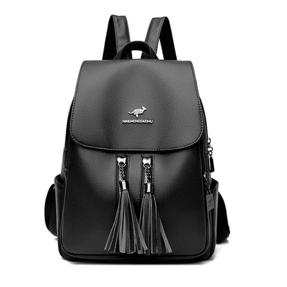 High Quality Soft Leather Bagpack Women Fashion Anti-theft Backpack 2023New Casual Ladies Shoulder Bag Large Capacity School Bag