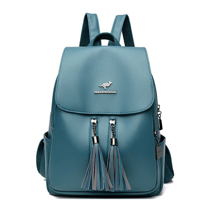 High Quality Soft Leather Bagpack Women Fashion Anti-theft Backpack 2023New Casual Ladies Shoulder Bag Large Capacity School Bag