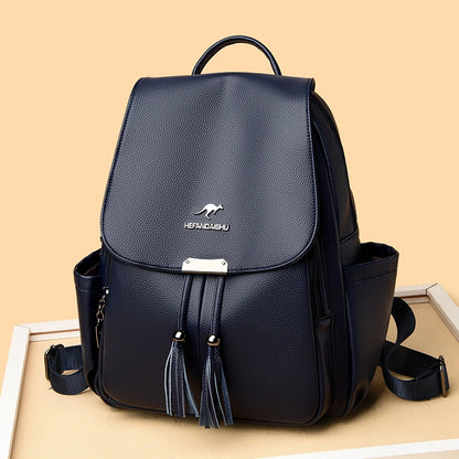 High Quality Soft Leather Ladies Backpack Fashion Crocodile Pattern Women's School Bag Solid Color Retro Casual Travel Backpacks