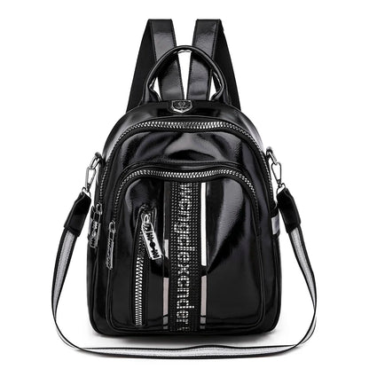High Quality Soft Leather PU Backpacks With Diamond Inlaid Letter Design Backpack Luxury Brand Women's Travel Mochilas Sac A Dos