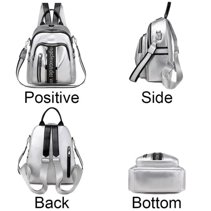 High Quality Soft Leather PU Backpacks With Diamond Inlaid Letter Design Backpack Luxury Brand Women's Travel Mochilas Sac A Dos