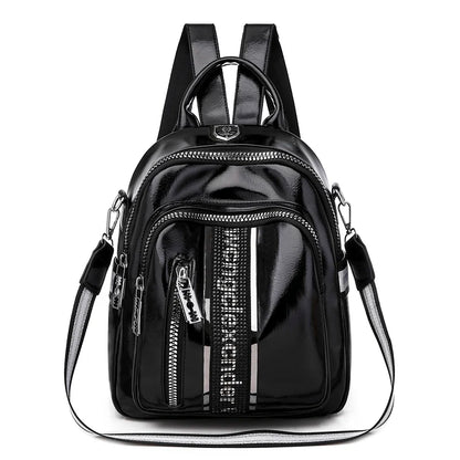 High Quality Soft Leather PU Backpacks With Diamond Inlaid Letter Design Backpack Luxury Brand Women's Travel Mochilas Sac A Dos