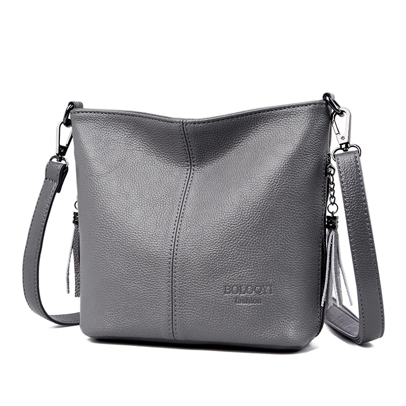 High Quality Soft Leather Purse Fashion Women Shoulder Messenger Bag Trend 2023 Designer Tassel Bag Luxury Ladies Handbag Sac