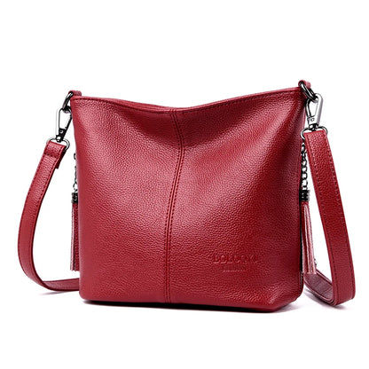 High Quality Soft Leather Purse Fashion Women Shoulder Messenger Bag Trend 2023 Designer Tassel Bag Luxury Ladies Handbag Sac