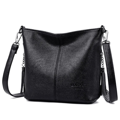 High Quality Soft Leather Purse Fashion Women Shoulder Messenger Bag Trend 2023 Designer Tassel Bag Luxury Ladies Handbag Sac