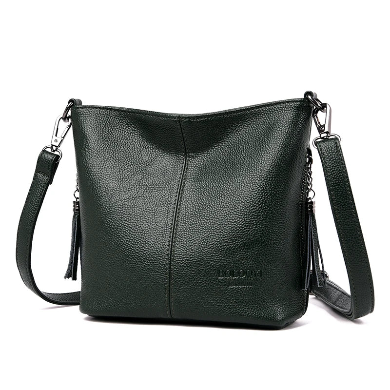 High Quality Soft Leather Purse Fashion Women Shoulder Messenger Bag Trend 2023 Designer Tassel Bag Luxury Ladies Handbag Sac