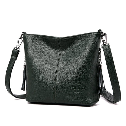 High Quality Soft Leather Purse Fashion Women Shoulder Messenger Bag Trend 2023 Designer Tassel Bag Luxury Ladies Handbag Sac