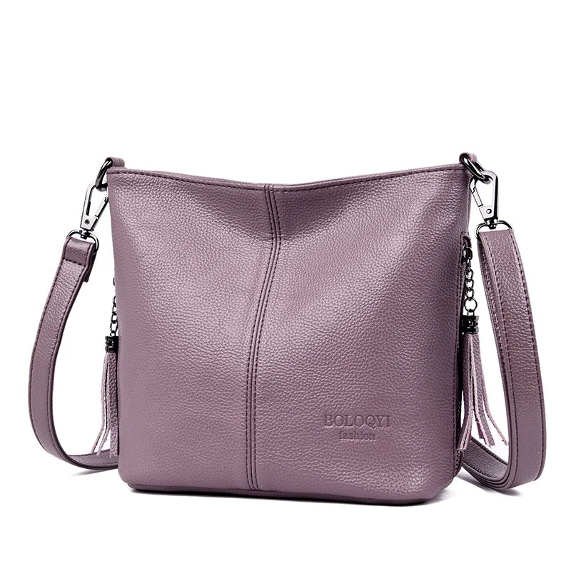 High Quality Soft Leather Purse Fashion Women Shoulder Messenger Bag Trend 2023 Designer Tassel Bag Luxury Ladies Handbag Sac