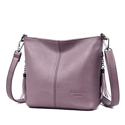 High Quality Soft Leather Purse Fashion Women Shoulder Messenger Bag Trend 2023 Designer Tassel Bag Luxury Ladies Handbag Sac