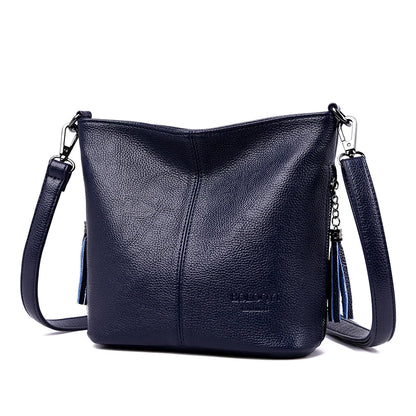 High Quality Soft Leather Purse Fashion Women Shoulder Messenger Bag Trend 2023 Designer Tassel Bag Luxury Ladies Handbag Sac