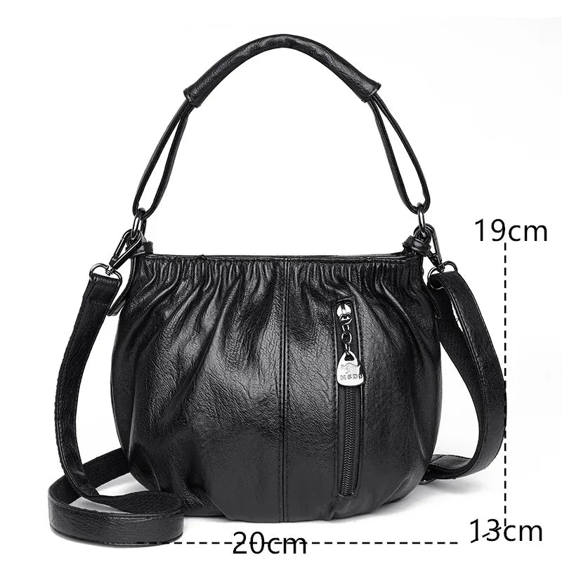 High Quality Soft Leather Shoulder Crossbody Bags For Women 2023 Designer Ladies Handbags Bucket bag Female Messenger Tote Sac