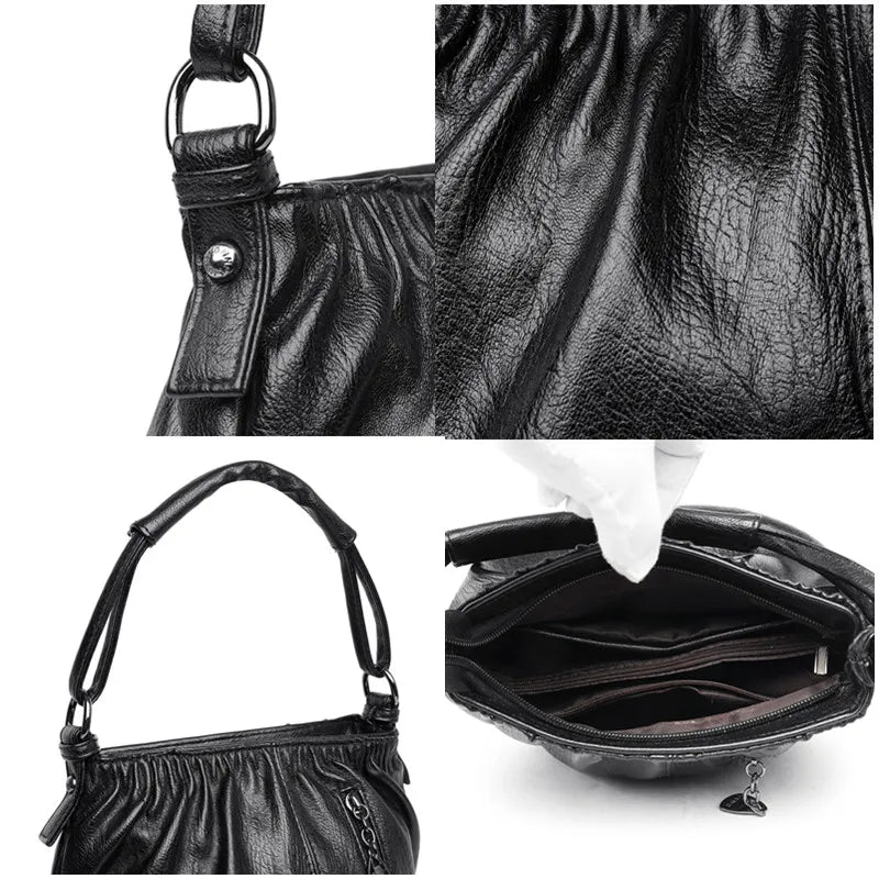 High Quality Soft Leather Shoulder Crossbody Bags For Women 2023 Designer Ladies Handbags Bucket bag Female Messenger Tote Sac