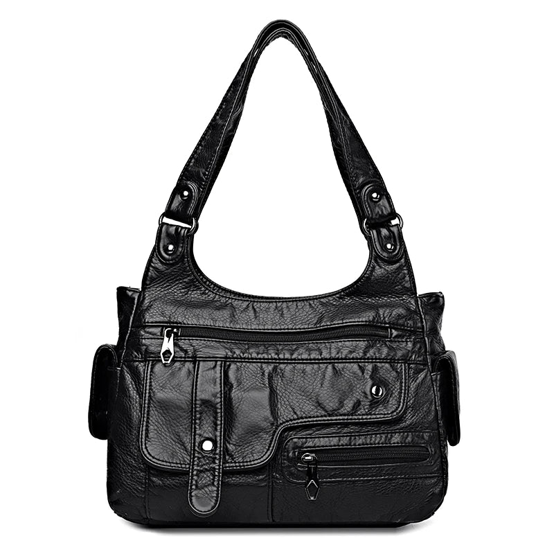 High Quality Soft Leather Women's Shoulder Bags Multi-Layer Female Crossbody Bag Luxury Designer Handbags Large  Ladies Tote Sac