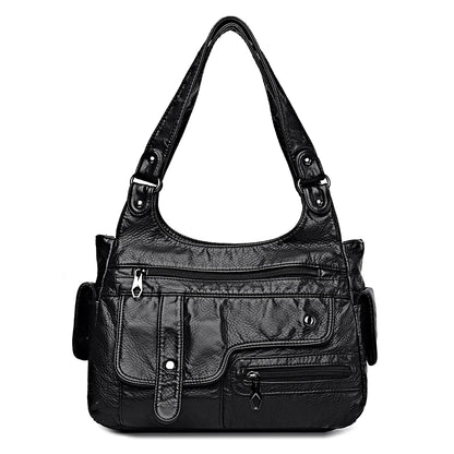 High Quality Soft Leather Women's Shoulder Bags Multi-Layer Female Crossbody Bag Luxury Designer Handbags Large  Ladies Tote Sac