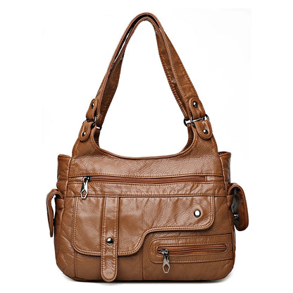 High Quality Soft Leather Women's Shoulder Bags Multi-Layer Female Crossbody Bag Luxury Designer Handbags Large  Ladies Tote Sac