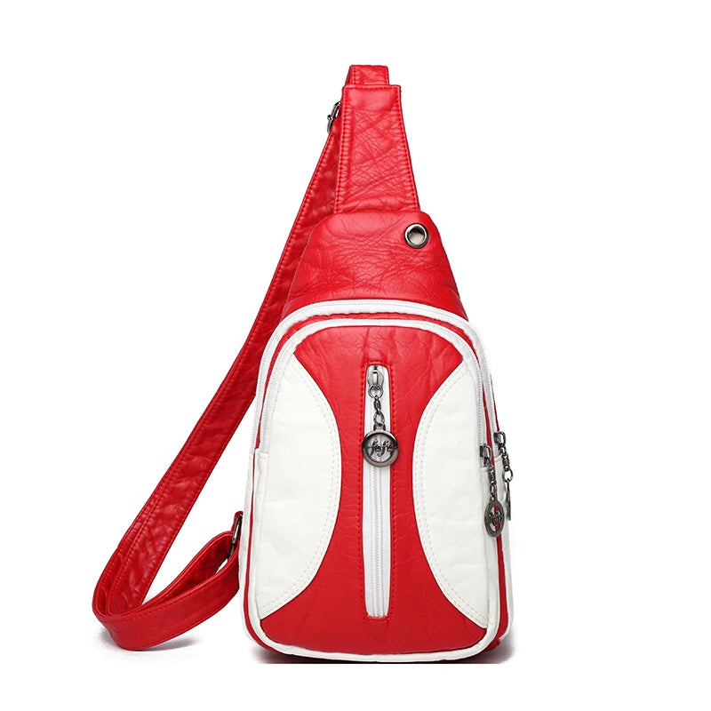 High Quality Soft PU Leather Shoulder Crossbody Bags For Women 2023 Luxury Handbags Multifunctional Fashion Female Bag Chest Bag