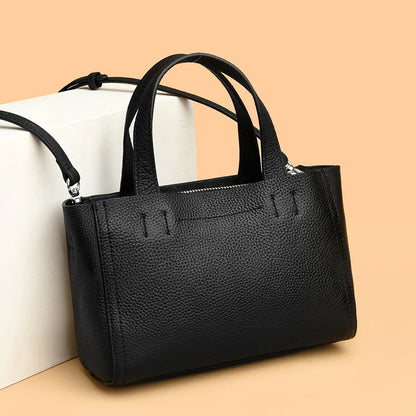 High Quality Solid Color 100% Cowhide Shoulder Crossbody Bags For Women Small Genuine Leather Handbags Female Messenger Tote Sac