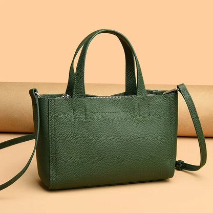High Quality Solid Color 100% Cowhide Shoulder Crossbody Bags For Women Small Genuine Leather Handbags Female Messenger Tote Sac