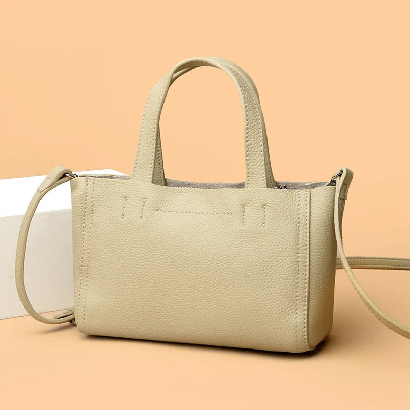 High Quality Solid Color 100% Cowhide Shoulder Crossbody Bags For Women Small Genuine Leather Handbags Female Messenger Tote Sac