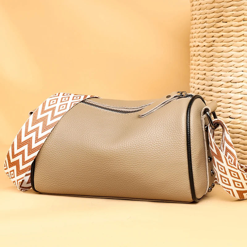 High Quality Solid Color Cow Leather Female Messenger Bag Ladies Handbags 100% Genuine Leather Shoulder Crossbody Bags For Women