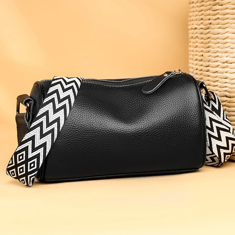 High Quality Solid Color Cow Leather Female Messenger Bag Ladies Handbags 100% Genuine Leather Shoulder Crossbody Bags For Women
