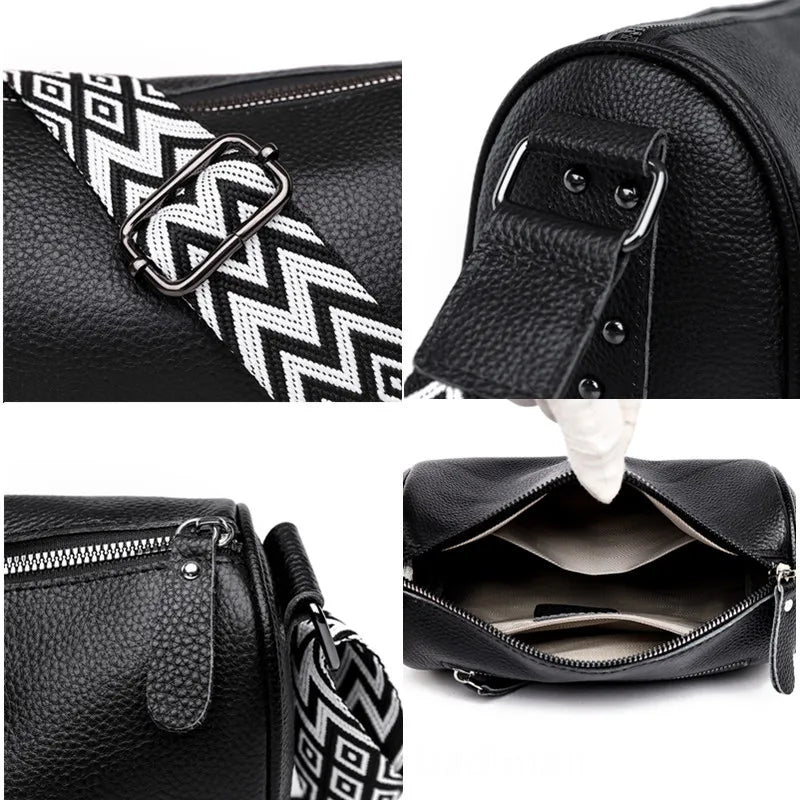 High Quality Solid Color Cow Leather Female Messenger Bag Ladies Handbags 100% Genuine Leather Shoulder Crossbody Bags For Women