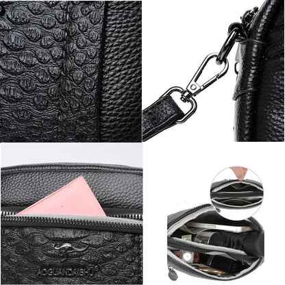 High Quality Solid Color Cow Leather Shoulder Crossbody Bags For Women 2023 Soft Genuine Leather Ladies Handbag Female Totes Sac
